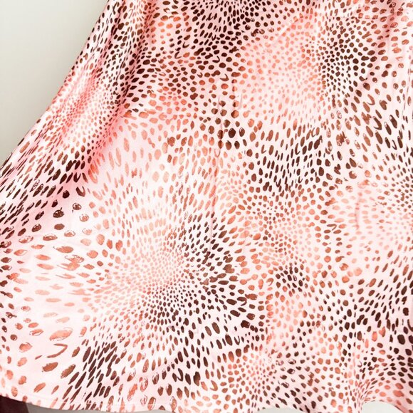 Anthropologie The Tilda Pink Animal Print Satin Skirt XL - Picture 4 of 5